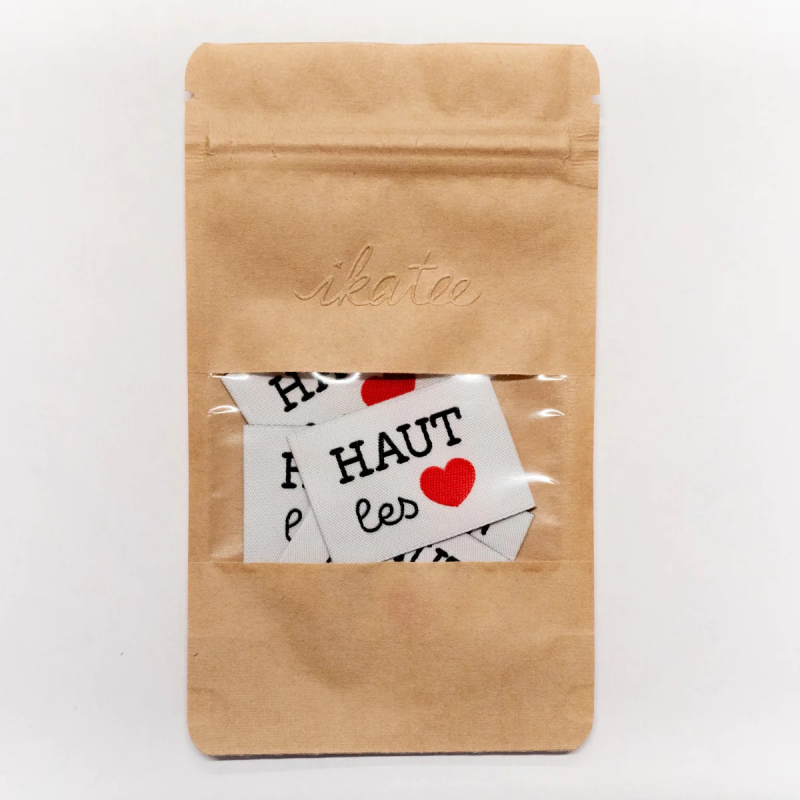 Lot 5 étiquettes tissées ©ikatee - Haut les coeurs -