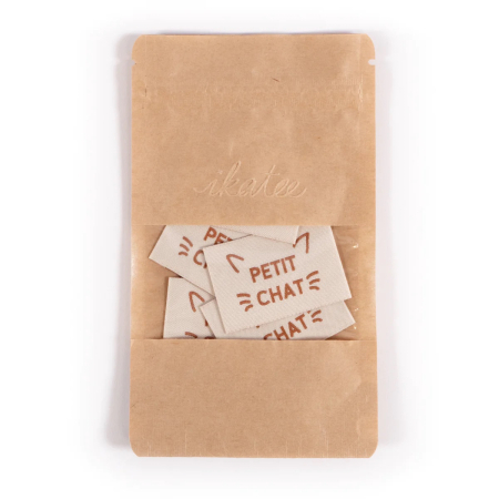 Lot 5 étiquettes tissées ©ikatee - Petit chat -  - 2