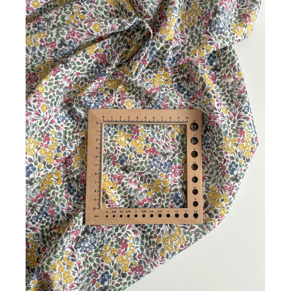 Annette - Batiste de coton SILKYNE à imprimé fleuri citronné Tissus issus de l'agriculture biologique  - 6