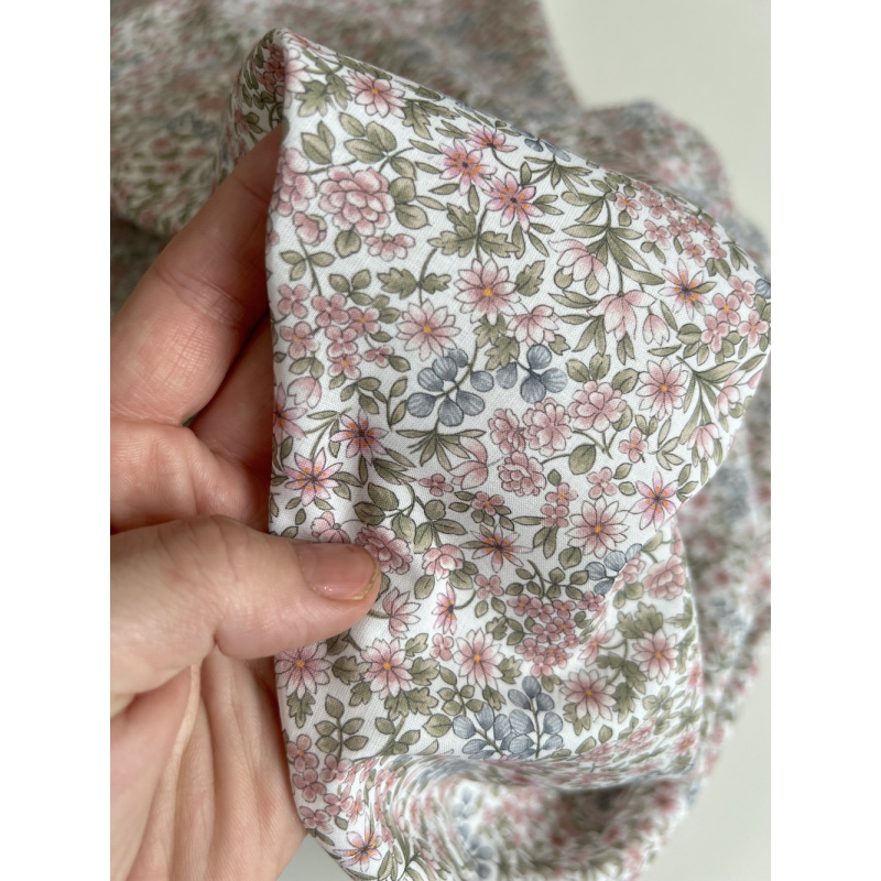 Gloria - Batiste de coton SILKYNE à imprimé fleuri Tissus issus de l'agriculture biologique  - 4