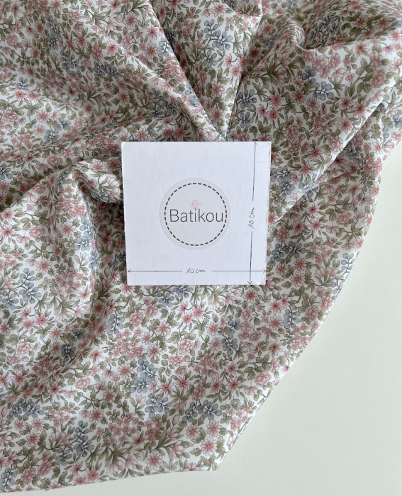 Gloria - Batiste de coton SILKYNE à imprimé fleuri Tissus issus de l'agriculture biologique  - 5