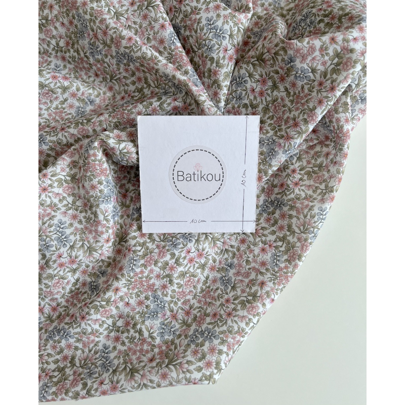 Gloria - Batiste de coton SILKYNE à imprimé fleuri Tissus issus de l'agriculture biologique  - 5