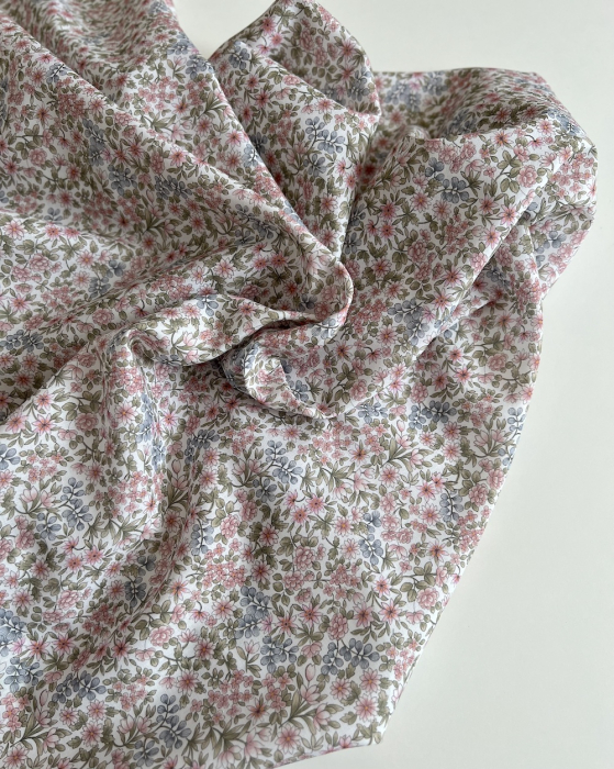 Gloria - Batiste de coton SILKYNE à imprimé fleuri Tissus issus de l'agriculture biologique  - 6