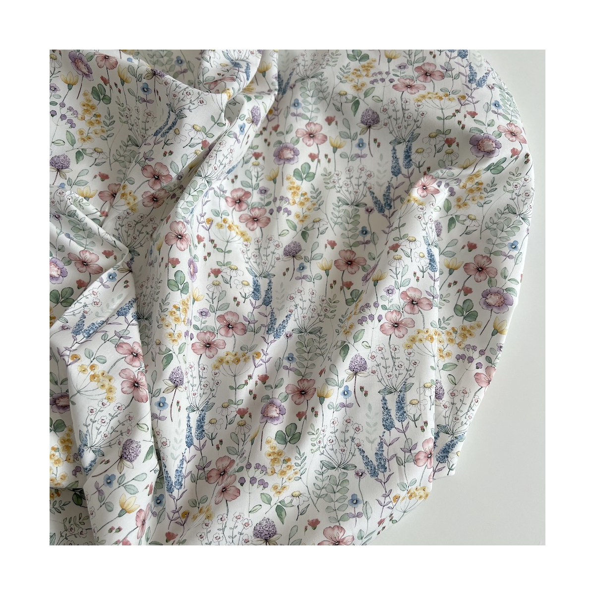 Mélodie - Popeline de coton imprimé fleuri champêtre Tissus issus de l'agriculture biologique  - 1