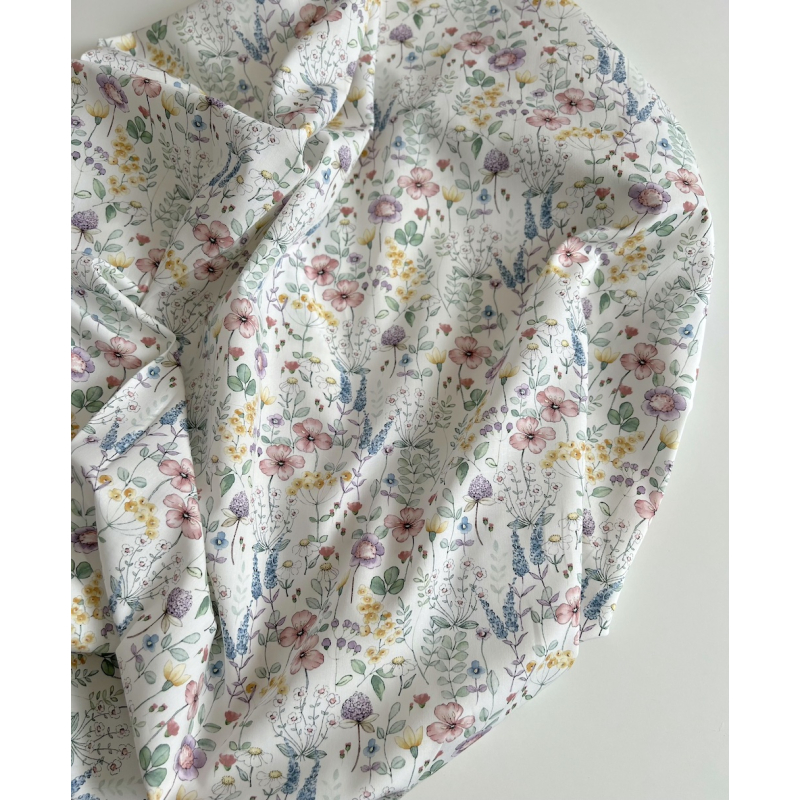 Mélodie - Popeline de coton imprimé fleuri champêtre Tissus issus de l'agriculture biologique  - 3