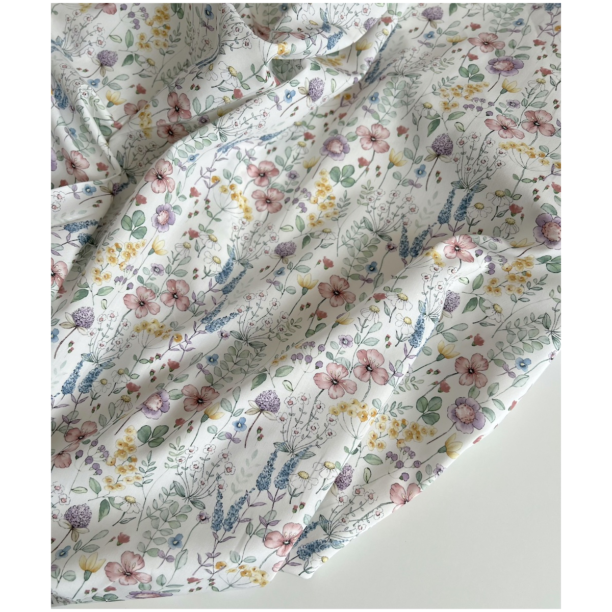 Mélodie - Popeline de coton imprimé fleuri champêtre Tissus issus de l'agriculture biologique  - 4