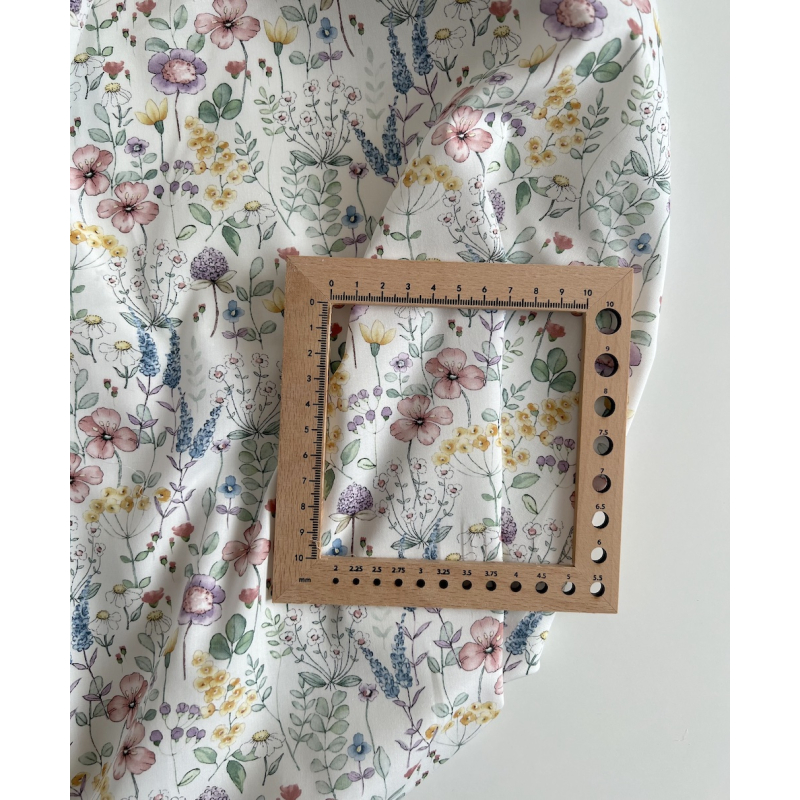 Mélodie - Popeline de coton imprimé fleuri champêtre Tissus issus de l'agriculture biologique  - 6