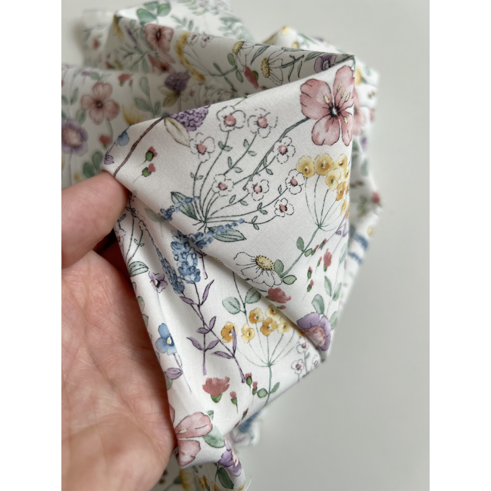 Mélodie - Popeline de coton imprimé fleuri champêtre Tissus issus de l'agriculture biologique  - 8