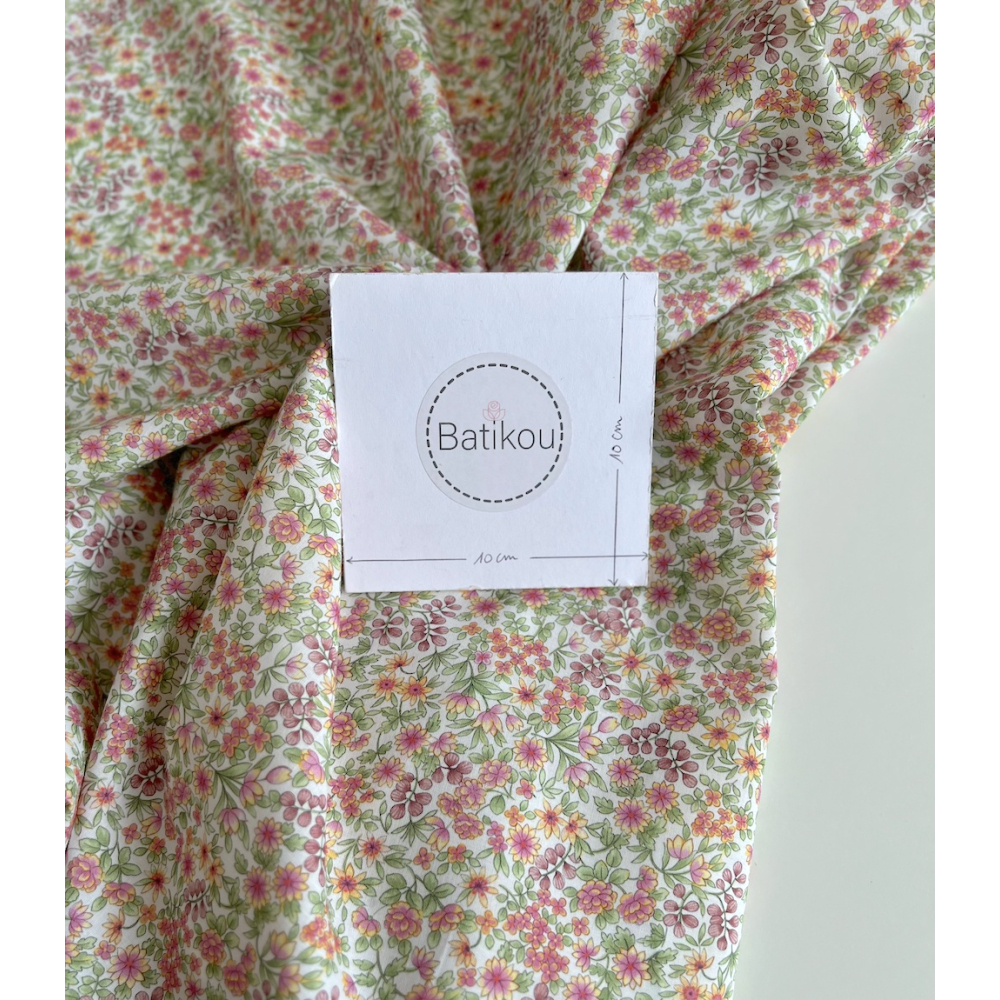 Gloria - Batiste de coton SILKYNE à imprimé fleuri vitaminé Tissus issus de l'agriculture biologique  - 6