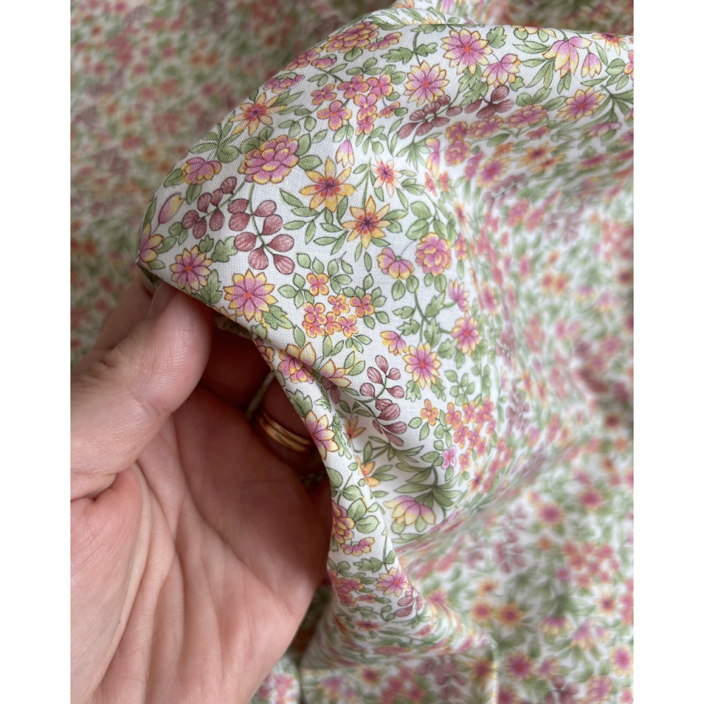 Gloria - Batiste de coton SILKYNE à imprimé fleuri vitaminé Tissus issus de l'agriculture biologique  - 8