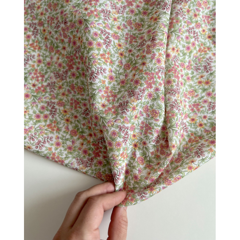 Gloria - Batiste de coton SILKYNE à imprimé fleuri vitaminé Tissus issus de l'agriculture biologique  - 9