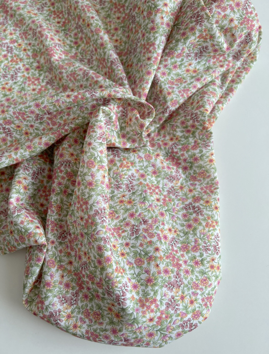 Gloria - Batiste de coton SILKYNE à imprimé fleuri vitaminé Tissus issus de l'agriculture biologique  - 10