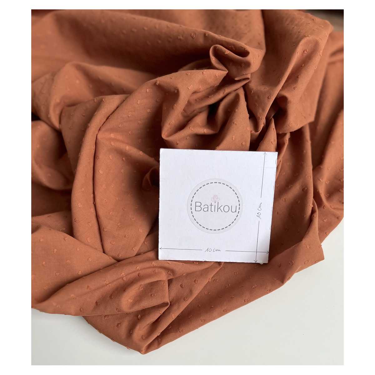 Plumetis de coton coloris écureuil Plumetis de coton coloris écureuil