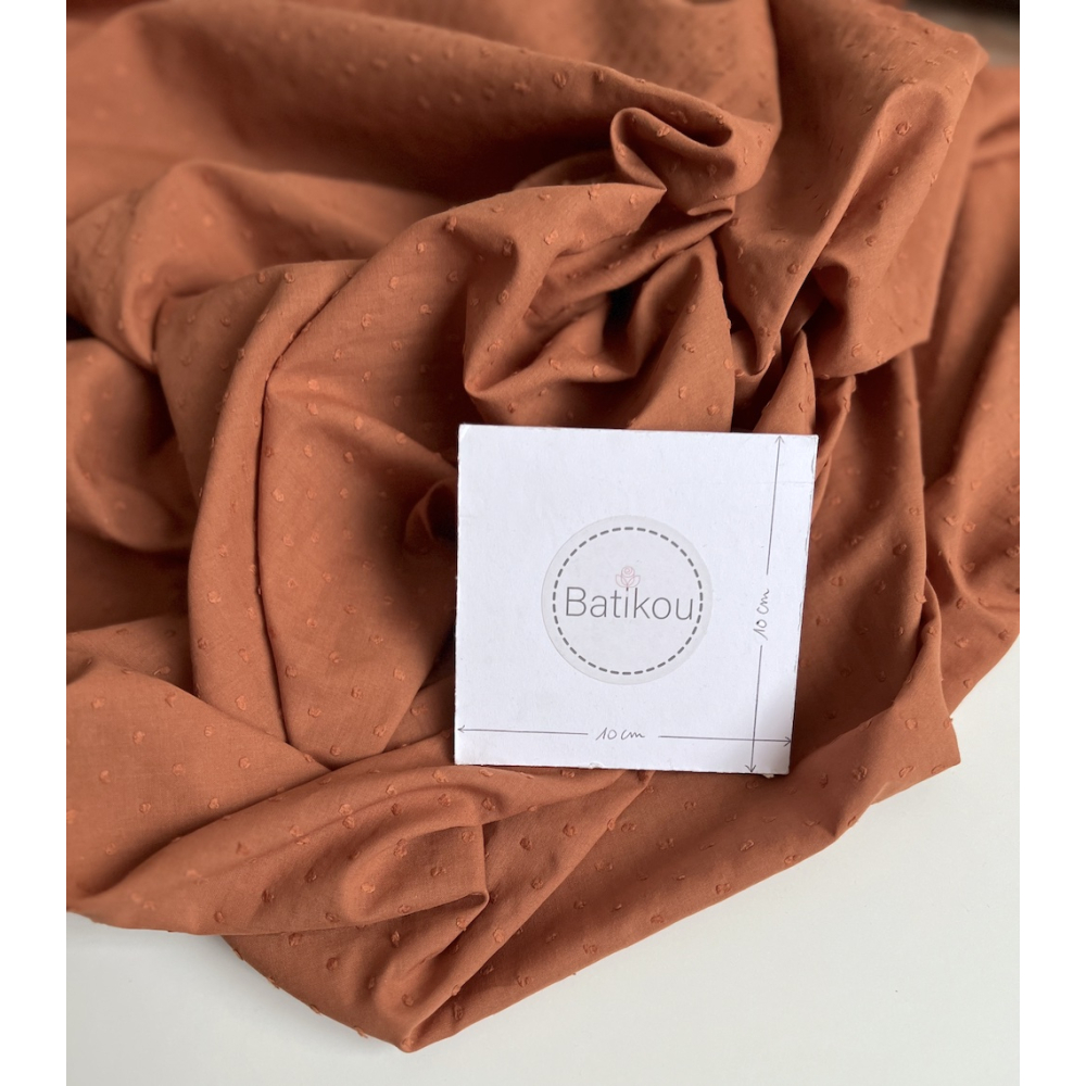 Plumetis de coton coloris écureuil