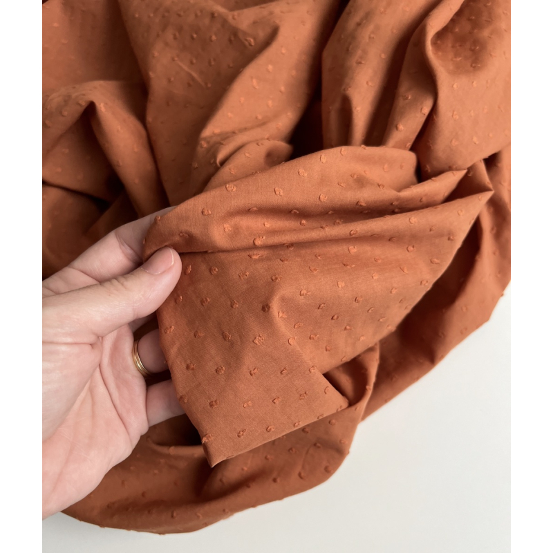 Plumetis de coton coloris écureuil