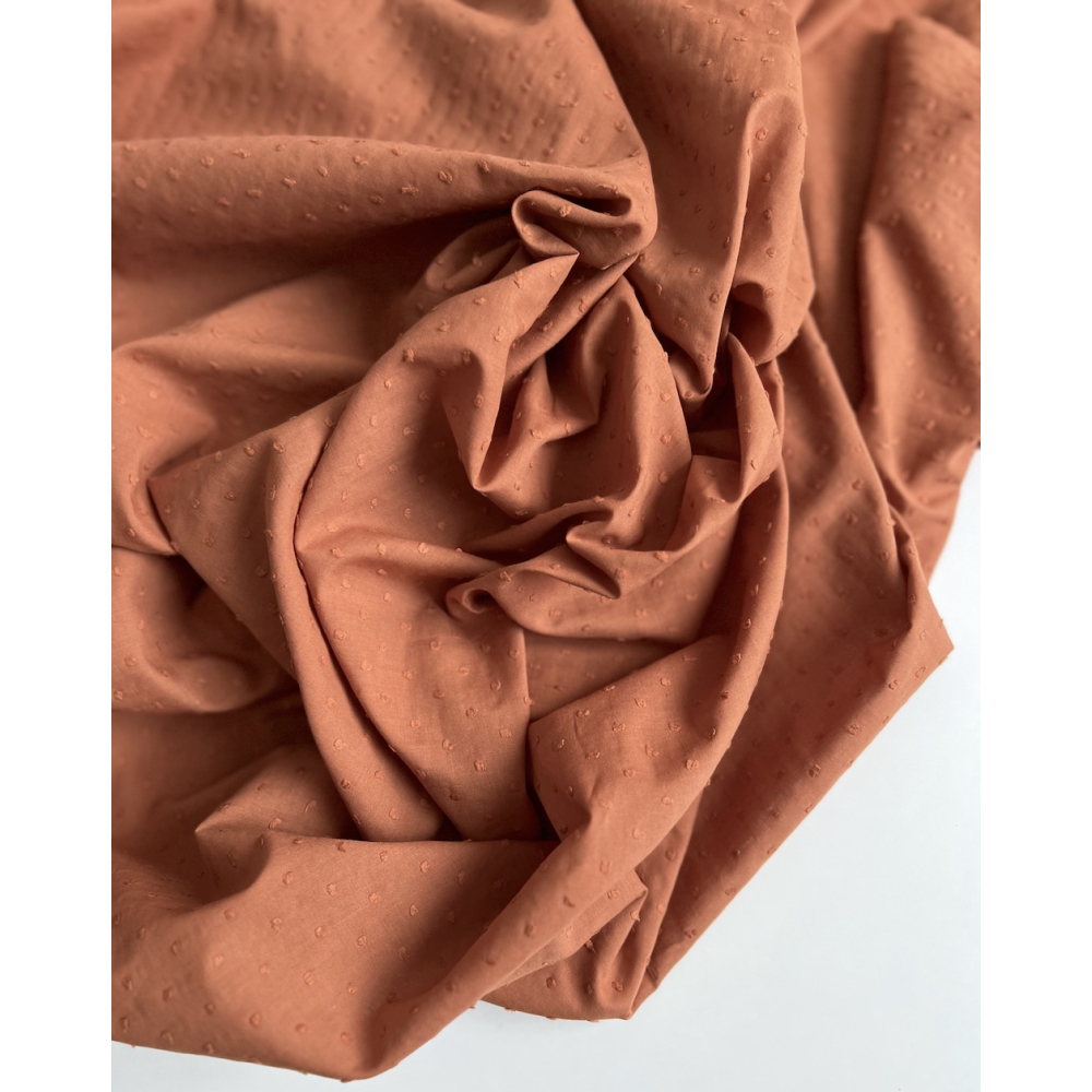 Plumetis de coton coloris écureuil