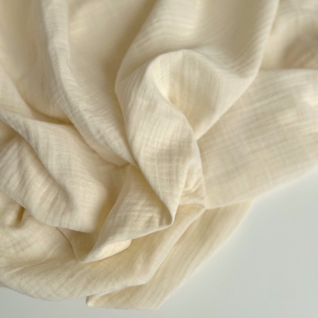 Double gaze de coton BIO vanille Qualité Oeko-tex - 1 Double gaze de coton BIO vanille Qualité Oeko-tex - 1