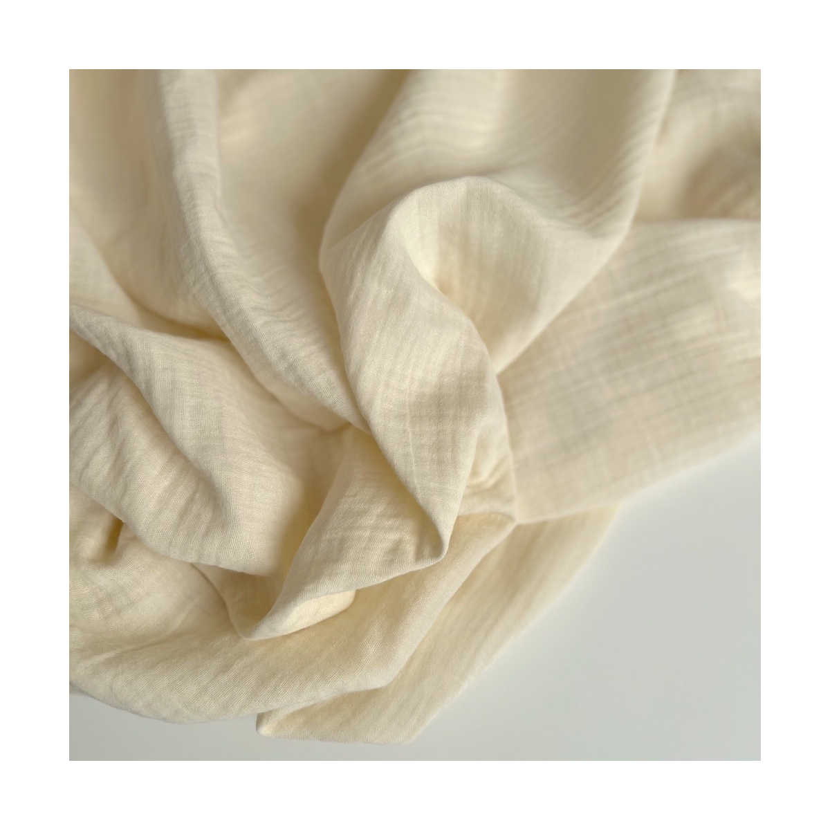 Double gaze de coton BIO vanille Qualité Oeko-tex - 1 Double gaze de coton BIO vanille Qualité Oeko-tex - 1