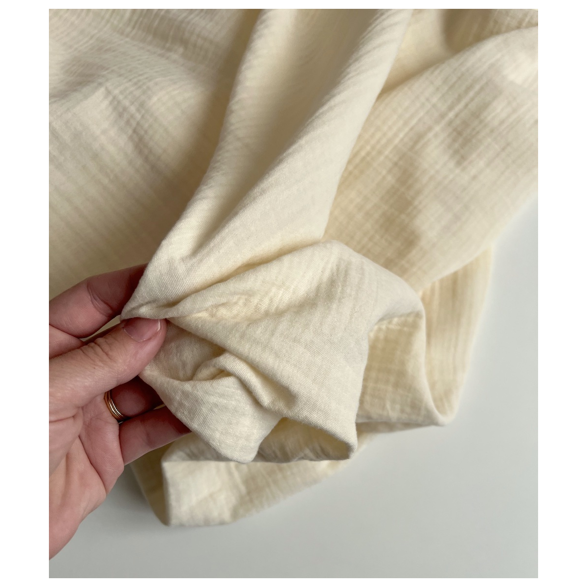 Double gaze de coton BIO vanille Qualité Oeko-tex - 2 Double gaze de coton BIO vanille Qualité Oeko-tex - 2