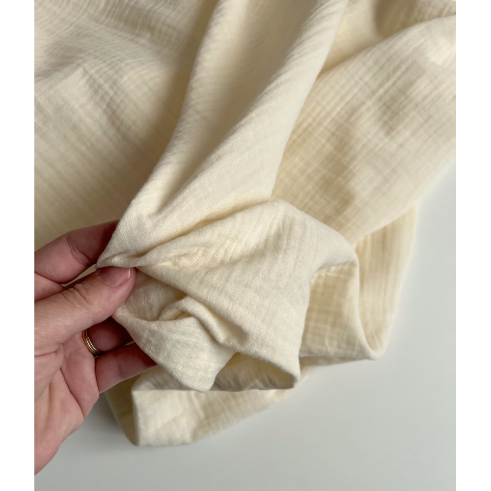 Double gaze de coton BIO vanille Qualité Oeko-tex - 2
