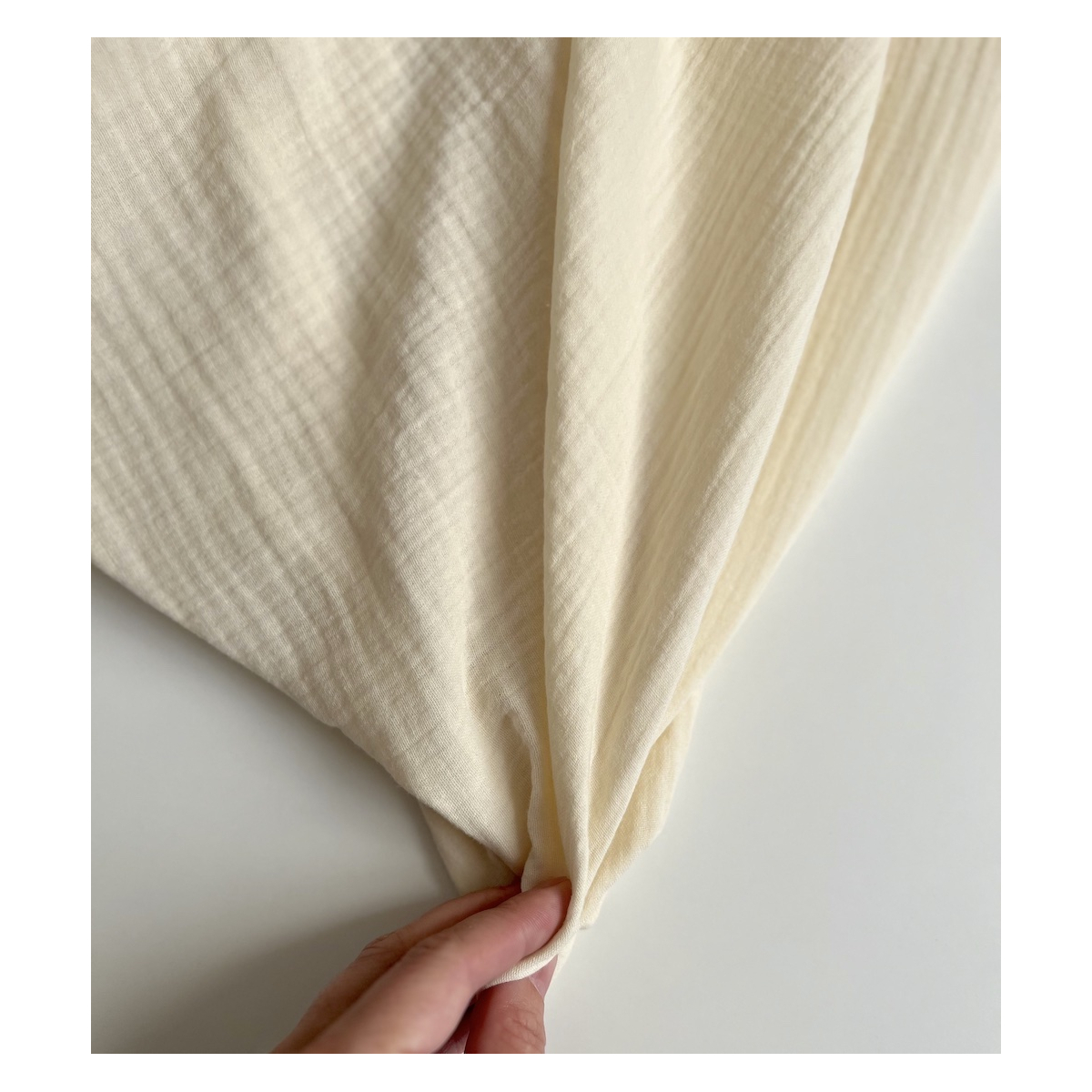 Double gaze de coton BIO vanille Qualité Oeko-tex - 4 Double gaze de coton BIO vanille Qualité Oeko-tex - 4