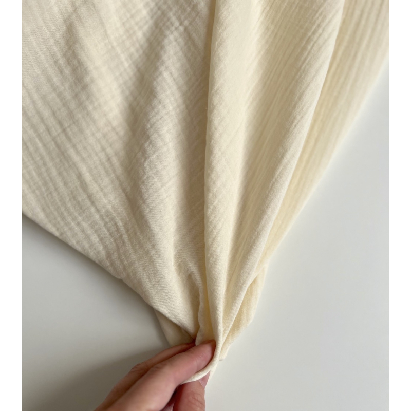 Double gaze de coton BIO vanille Qualité Oeko-tex - 4