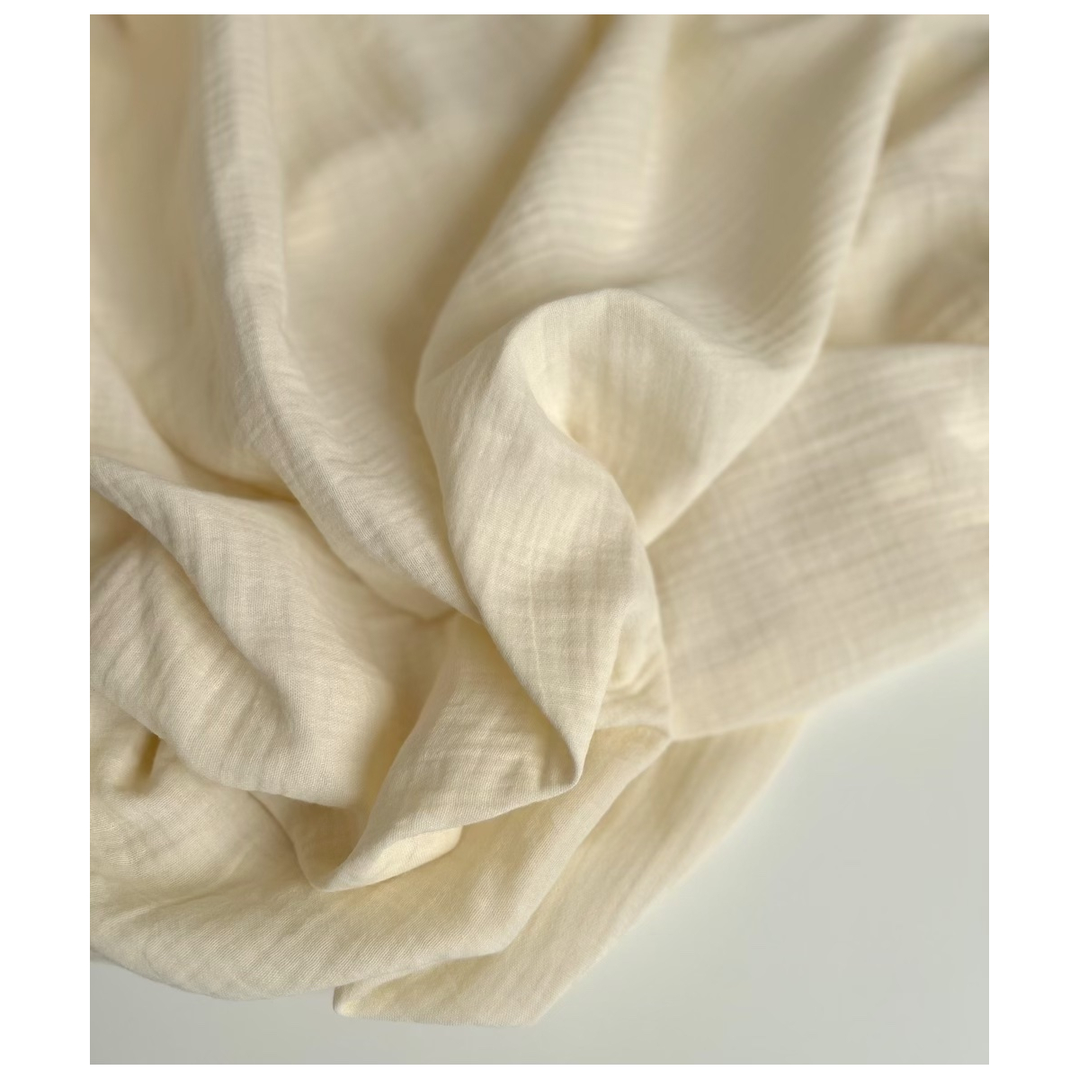 Double gaze de coton BIO vanille Qualité Oeko-tex - 5 Double gaze de coton BIO vanille Qualité Oeko-tex - 5
