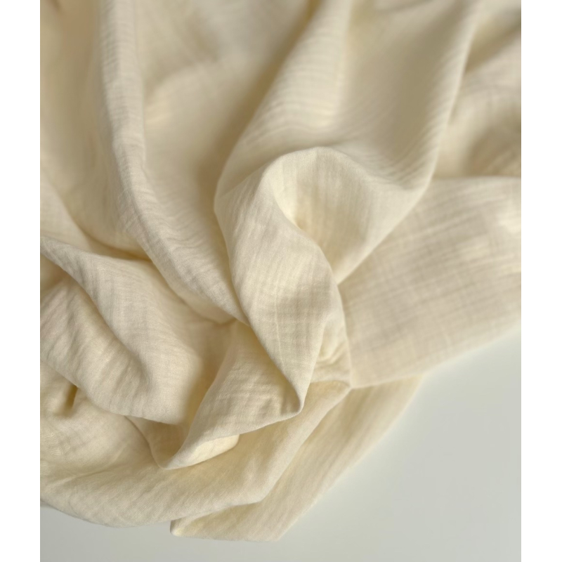 Double gaze de coton BIO vanille Qualité Oeko-tex - 5