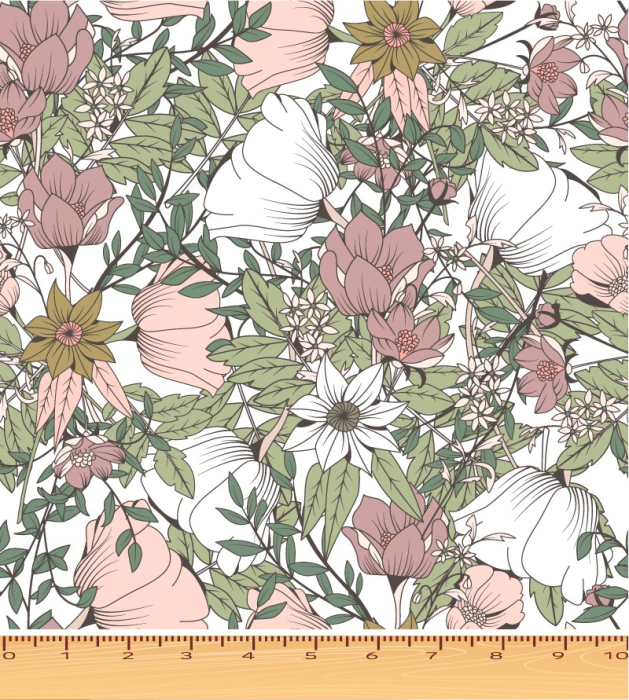 Tissu exclusif Coton motif Lina