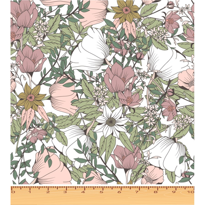 Tissu exclusif Coton motif Lina