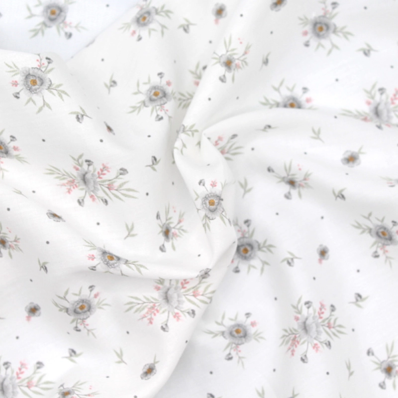 Tissu exclusif cotton motif Josephine gris