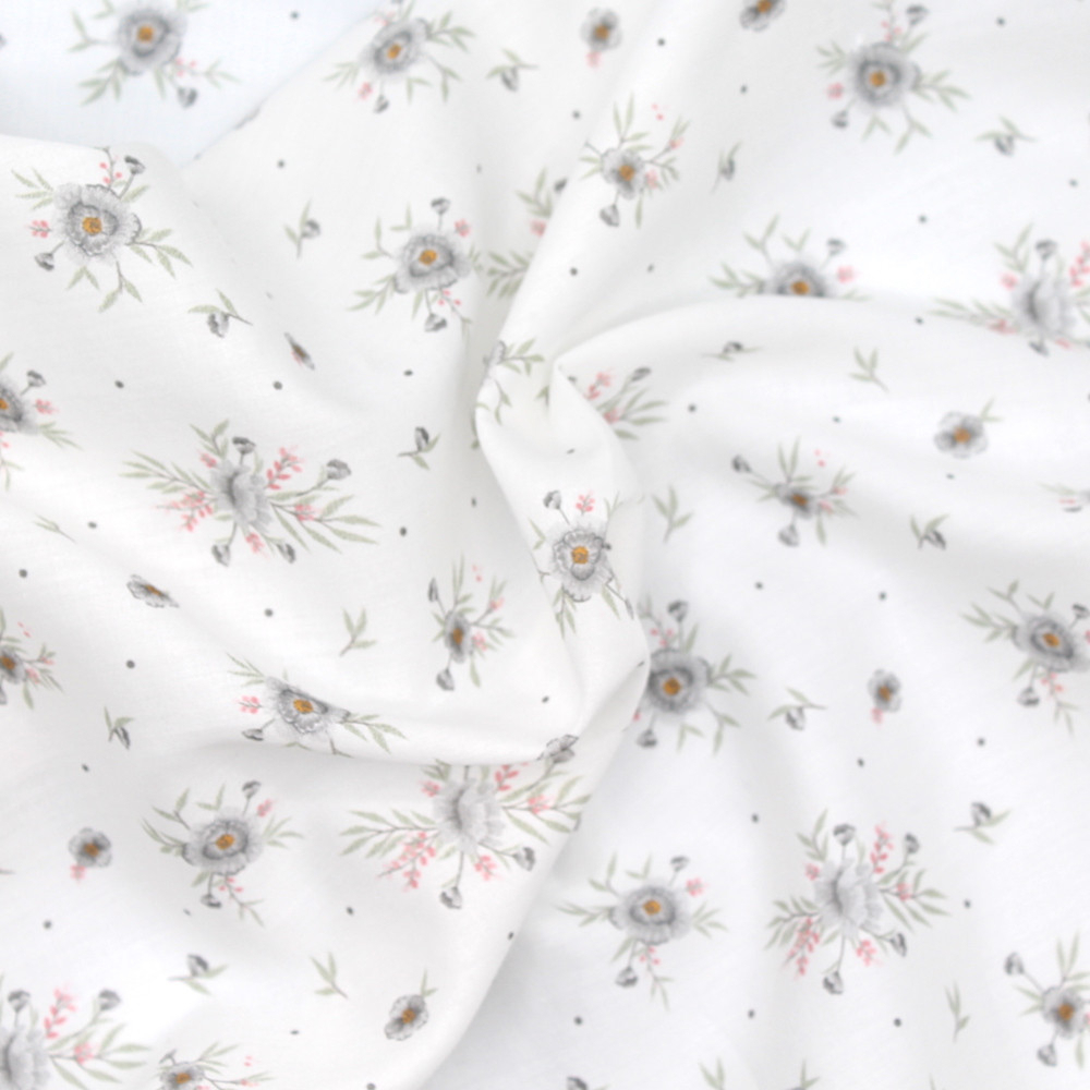 Tissu exclusif cotton motif Josephine gris