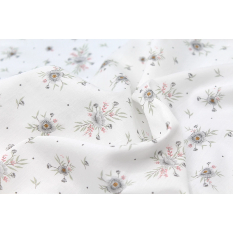 Tissu exclusif cotton motif Josephine gris