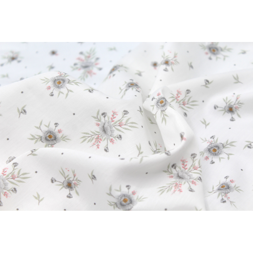 Tissu exclusif cotton motif Josephine gris