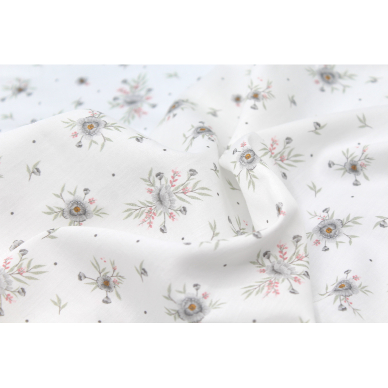 Tissu exclusif cotton motif Josephine gris