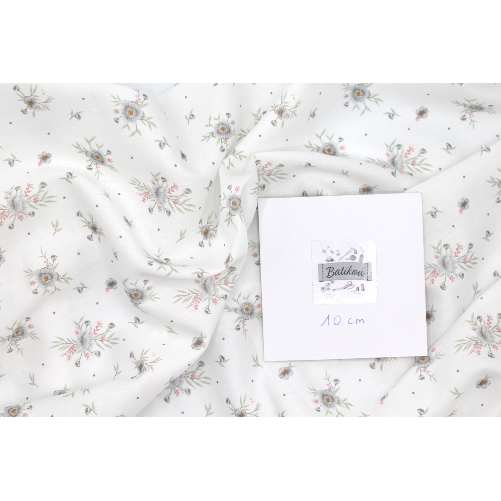Tissu exclusif cotton motif Josephine gris