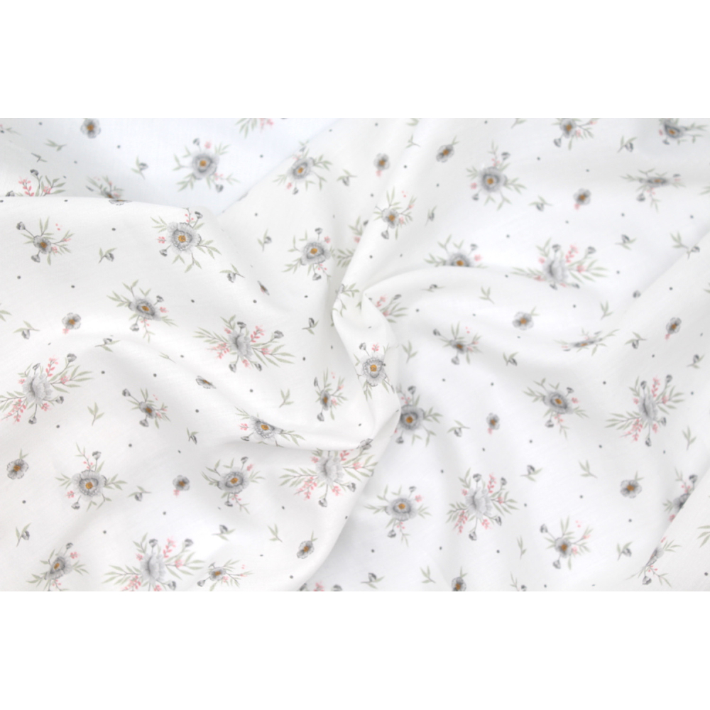 Tissu exclusif cotton motif Josephine gris