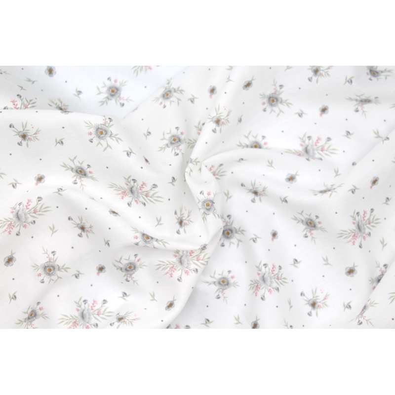 Tissu exclusif cotton motif Josephine gris