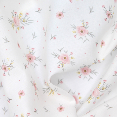 Tissu exclusif cotton motif Josephine rose Tissu exclusif cotton motif Josephine rose