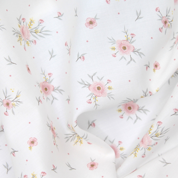 Tissu exclusif cotton motif Josephine rose