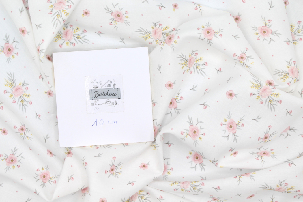 Tissu exclusif cotton motif Josephine rose