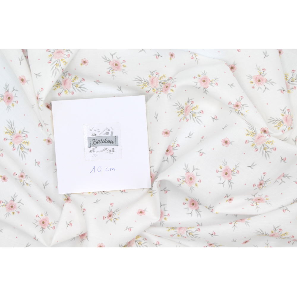 Tissu exclusif cotton motif Josephine rose