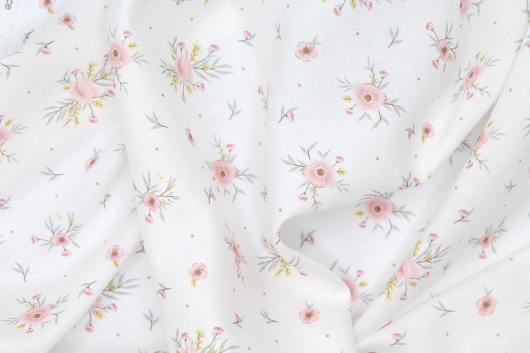 Tissu exclusif cotton motif Josephine rose
