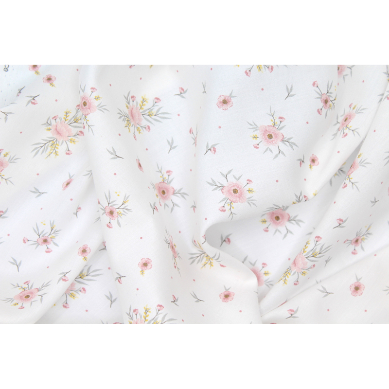 Tissu exclusif cotton motif Josephine rose