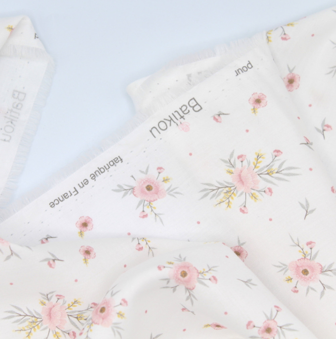 Tissu exclusif cotton motif Josephine rose