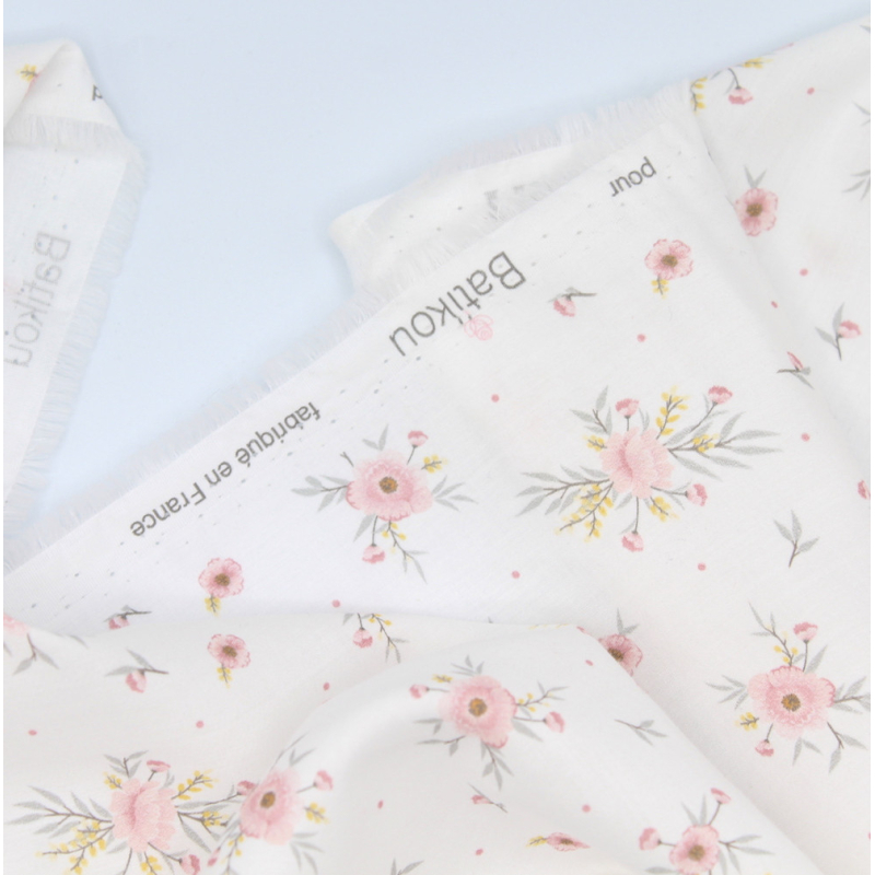 Tissu exclusif cotton motif Josephine rose