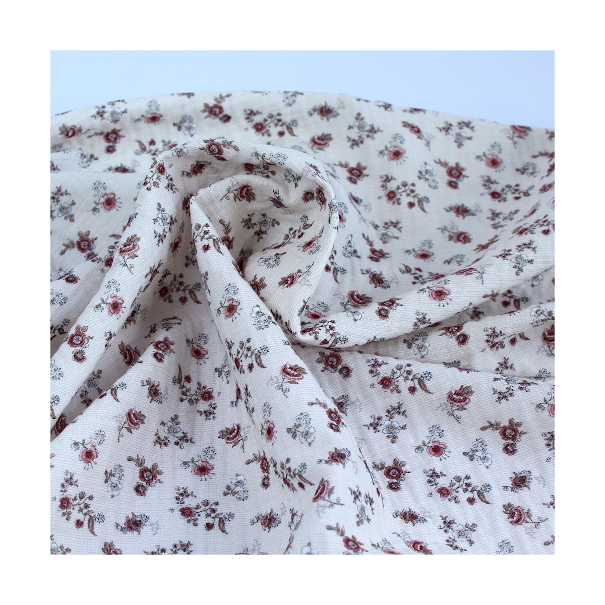 Emma - Double gaze de coton BIO motif exclusif romantique vintage Emma - Double gaze de coton BIO motif exclusif romantique vintage
