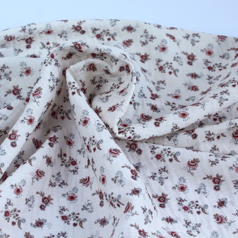 Emma - Double gaze de coton BIO motif exclusif romantique vintage