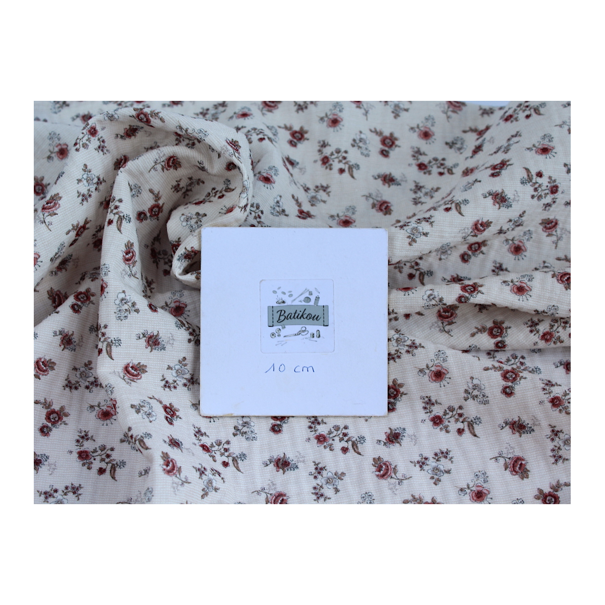 Emma - Double gaze de coton BIO motif exclusif romantique vintage Emma - Double gaze de coton BIO motif exclusif romantique vintage