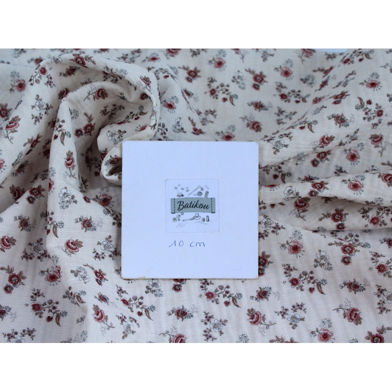 Emma - Double gaze de coton BIO motif exclusif romantique vintage